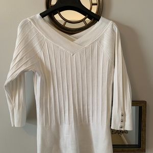 White House Black Market White Sweater